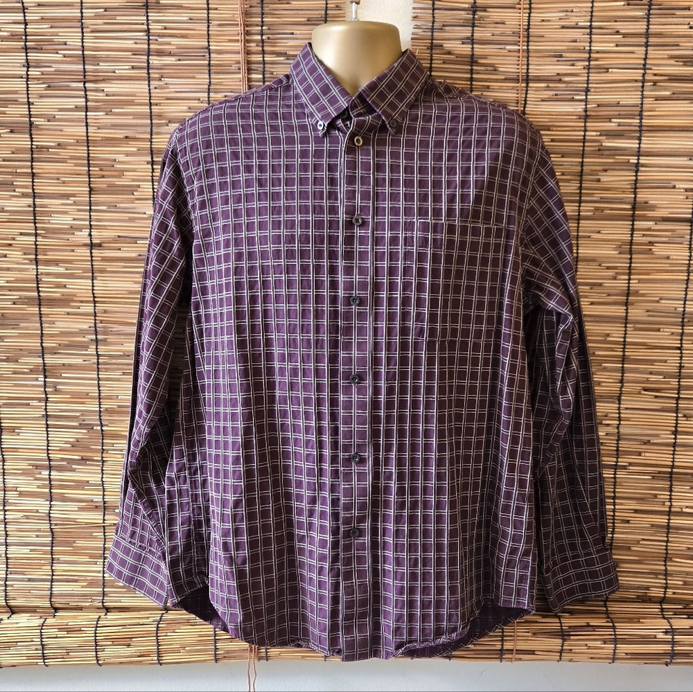 Consensus Windowpane Textured Button Down Shirt - Picture 2 of 12